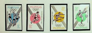 PHILIPPINES Sc 915-8+915a-8a NH PERF+IMPERF ISSUE OF 1964 - OLYMPICS