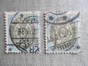 Denmark, Scott# 41,41B, used