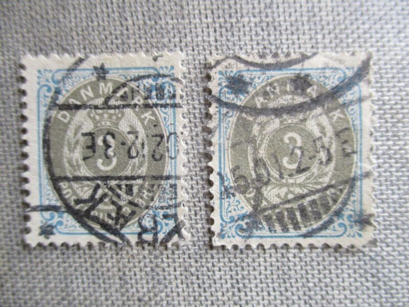 Denmark, Scott# 41,41B, used