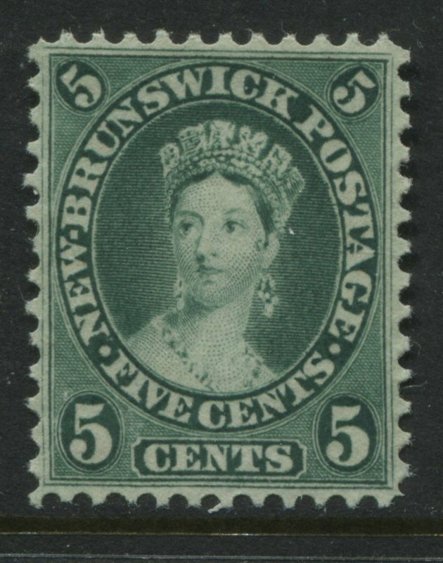 New Brunswick QV 1860 5 cents green lovely VF example unused no gum