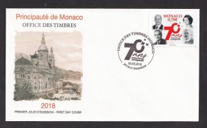 2018  MONACO  -  SG:N/A    70th ANNIVERSARY OF RED CROSS FIRST DAY COVER