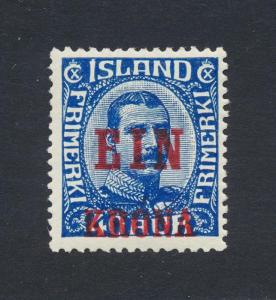 ICELAND 1926, 1Kr on 40a, VF LH Sc#150 CAT$200 (SEE BELOW) 