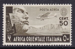 Italian East Africa Scott C2 1938 Mussolini in Cliff 50c, F/VF MLH Scott $57