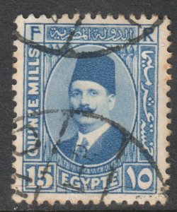 Egypt Scott 139a, 1927 King Faud 15m Type I used