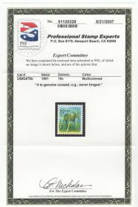 #2479b 1990 - 1995 Red Omitted V.F. N.H. P.S.E. Certificate (GP2) 