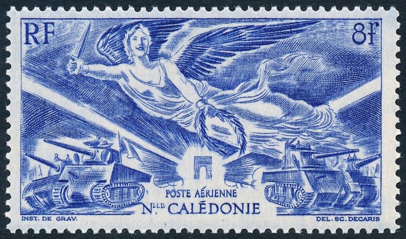 New Caledonia 1946 8f Airmail. Victory SG299 MNH