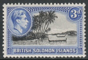BSI Solomon Islands Scott 72 - SG65a, 1939 George VI 3d Perf 12 MH*