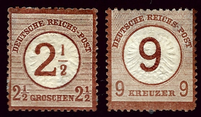 Germany #27&28 Mint F-VF hr/thin spots SCV$100.00...Grab Popular Stamps!