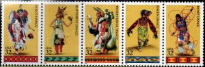 USA Scott 3072-3075a MNH** Indian Dance Costume set in Strip format