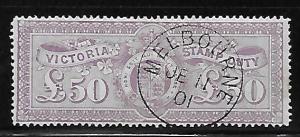 Victoria AR59 L50 Postal Fiscal Cancelled MH