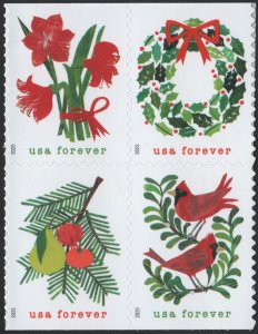 SC#6033-6036 (Forever) Holiday Cheer Block of Four (2025) SA