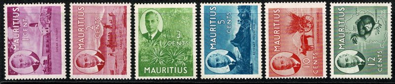 MAURITIUS KG VI 1950 1c - 1R PART SET 11 STAMP UNUSED (MH) SG276-87 Wmk.MSCA VGC