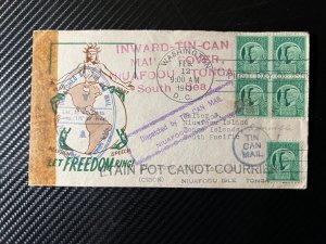 1943 USA Tin Can Canoe Mail Cover Washington DC to Niuafoou Island Toga Freedom