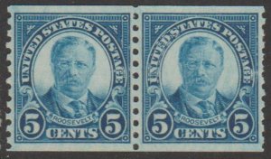 U.S. Scott #602 Roosevelt Stamps - Mint NH Pair