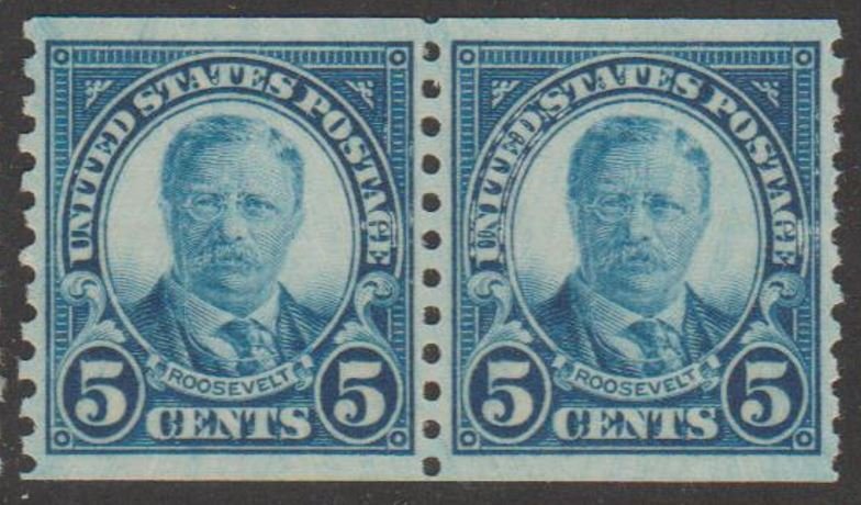 U.S. Scott #602 Roosevelt Stamps - Mint NH Pair