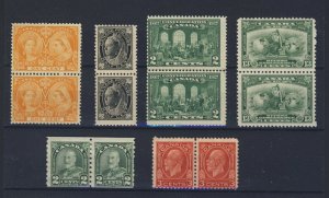 12x Canada Mint Stamps 6x Pairs #51-1c Jubilee #66 142-180-194-197 GV = $107.00