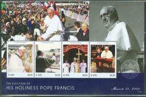 ST. KITTS  2013 ELECTION OF POPE FRANCIS  SHEET OF FOUR   MINT NH