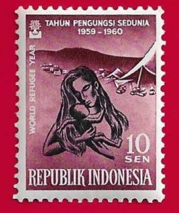 INDONESIA SCOTT#488 1960 10s WORLD REFUGEE YEAR - MH