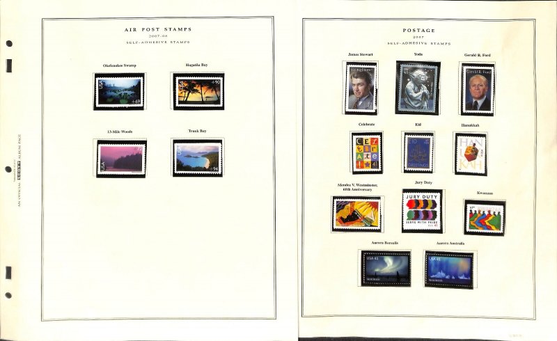 United States Stamp Collection on 22 Scott National Pages, 2006-2008 MNH (JV)