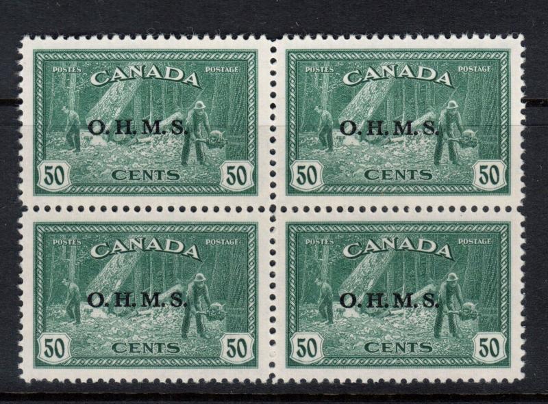 Canada #O9 Extra Fine Never Hinged Block