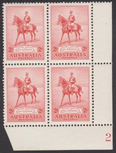 AUSTRALIA 1935 2d JUBILEE Bottom Right Plates 1 & 2 Blocks of 4  MNH/MLH