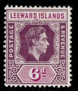 LEEWARD ISLANDS GVI SG109, 6d deep dull/bright purple, LH MINT. Cat £32. CHALKY