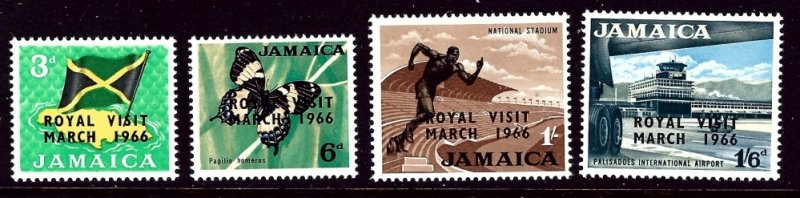 Jamaica 248-51 MNH 1966 Royal Visit overprint    (ap3247)