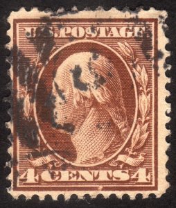 1911, US 4c, Washington, Used, Sc 377