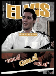 Maldives 2010 - Elvis Presley - IMPERF Souvenir Stamp Sheet - Scott #3011 - MNH