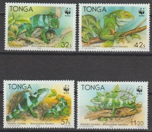 TONGA 1990 WWF SG 1105/8 MNH