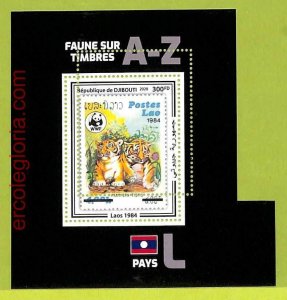 B0193 - DJIBOUTI - MISPERF ERROR Stamp Sheet - 2020 - ANIMALS, TIGER WWF-