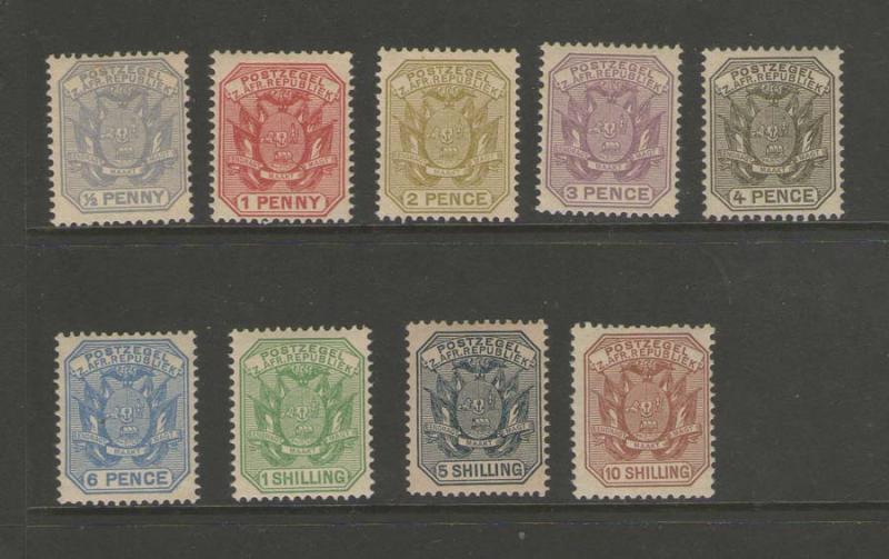 Transvaal South Africa 1885 SG 205-212a MH