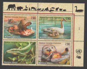 SCOTT 352-355  MNH  UN GENEVA   block of 4   2000