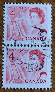 Canada #457 F/VF used vertical pair, SON Fort Frances CDS!