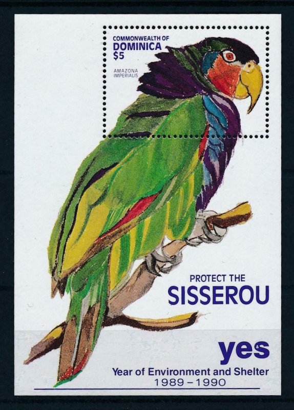 [105788] Dominica 1991 Bird vogel oiseau parrot Environment Souvenir Sheet MNH