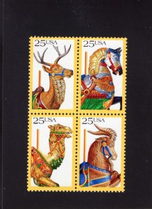 2390-2393 Carousel Animals, MNH blk/4