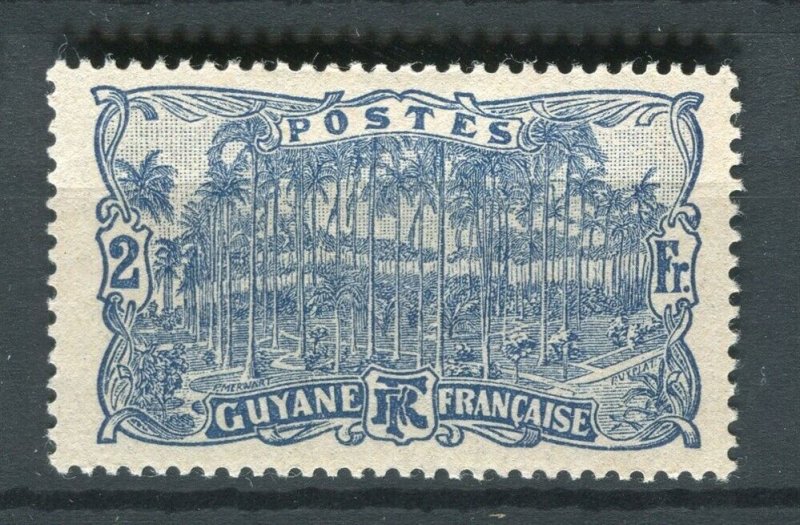 FRENCH GUYANE; 1904-07 early Royal Palm issue fine Mint hinged 2Fr. value