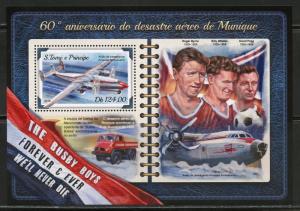 SAO TOME  2018 60th ANNIVERSARY OF THE MUNICH AIR DISASTER  SOUVENIR SHEET MINT