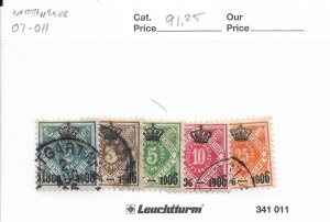 Germany: Wurttemberg sc #O7 - O11 used (57525)