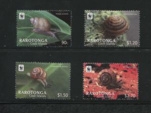 2012 Cook Islands Stamps #1409-1412 Worldwide Fund For Nature Snails Set of 4