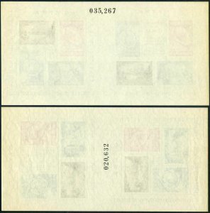 Argentina 467-468 a,b pairs sheets. MNH. Michel Bl.2-3. UPU 11th Congress, 1939.