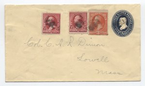 1890s cover with 3 cent vermillion banknote #214, others [6525.25]