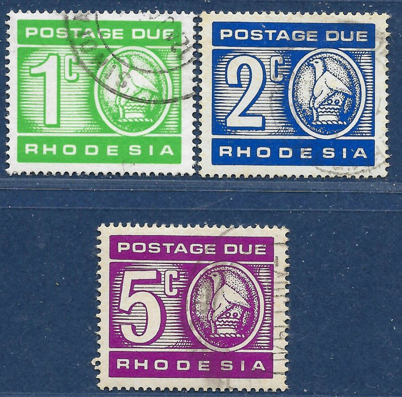 Rhodesia sg D18-20 used 1970 Postage Due part set 3 of 5