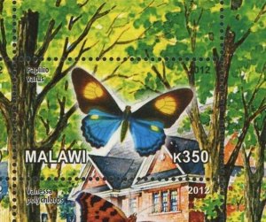 Malawi Butterfly Flower Insect Nature House Souvenir Sheet of 6 Stamps Mint NH