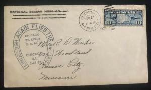 1928 Chicago IL USA First Day Cover FDC Lindbergh Again Flies Airmail