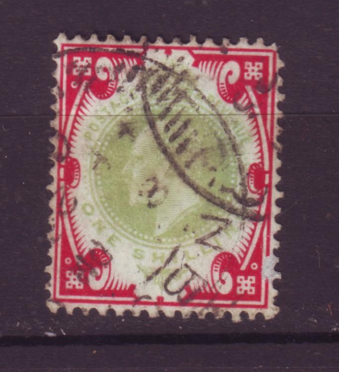 J19717 Jlstamps 1902-11 great britain used #138 1sh king