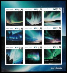 Nevis 2014 - Aurora Boreal - Folha de 9 Selos IMPERF - Scott #1821 - MNH-