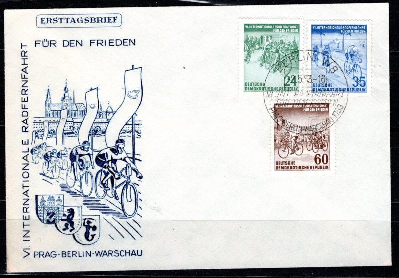 German Democratic Republic Scott # 148 - 150, used, FDC