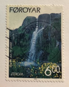 Faroe Island 1999 Scott 362 used - 6.00kr,  Europa, Waterfall