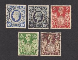 GREAT BRITAIN SC# 249-51A AVF U 1939-42